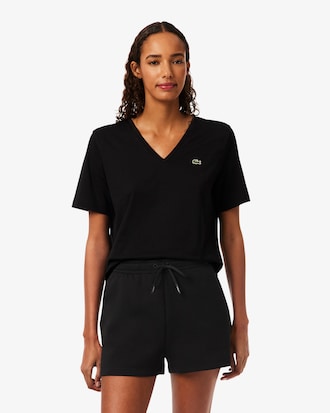 Relaxed Fit Soft Cotton V Neck T-shirt