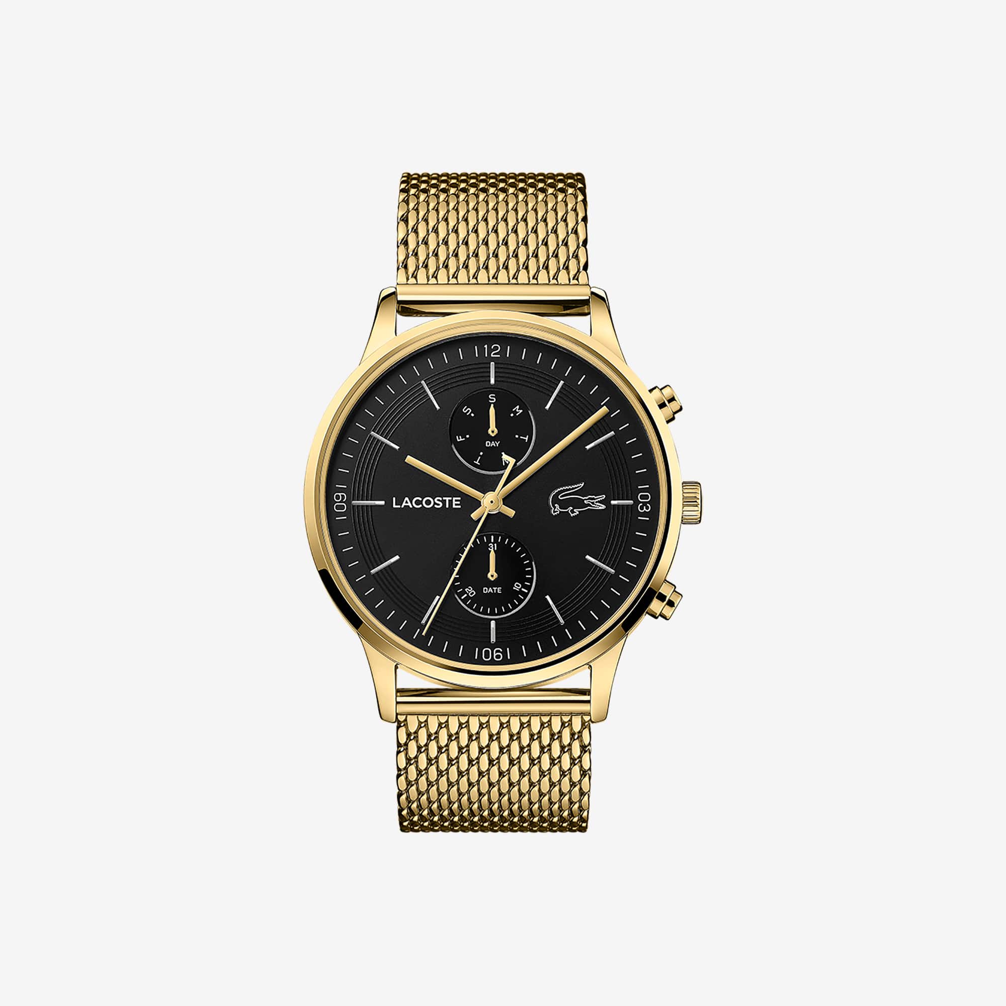 gold mesh strap watch