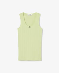 Slim Fit Pointelle Knit Cotton Tank Top