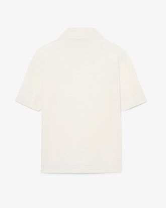 Runway Oversized Silk Piqu&eacute; Polo Shirt