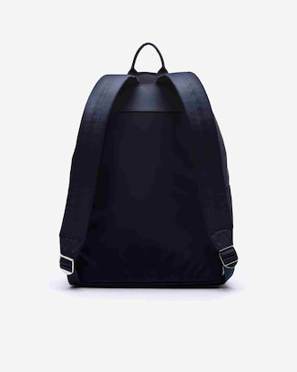 Men's L.12.12 Cuir Embossed Lettering Bicolour Leather Backpack