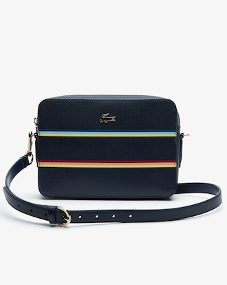 Women's Chantaco Colour Striped Piqu&eacute; Leather Square Shoulder Bag