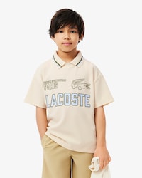 Printed Mesh Double Collar Polo Shirt
