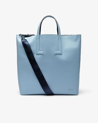 Women's Fashion Show Two-Tone Leather Double Tote