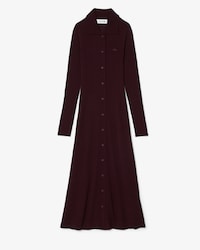 3D Knit Merino Wool Polo Collar Dress