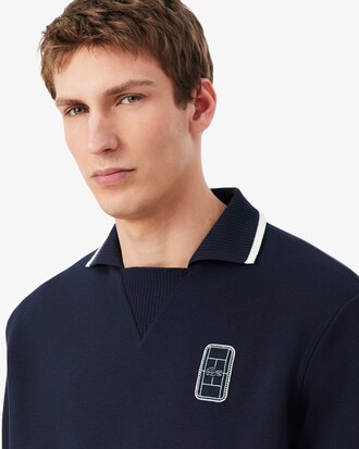 Loose Fit Embroidered Badge Piqu&eacute; Polo Shirt