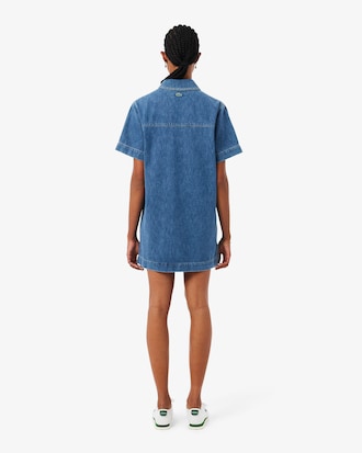 Oversized Denim Polo Dress