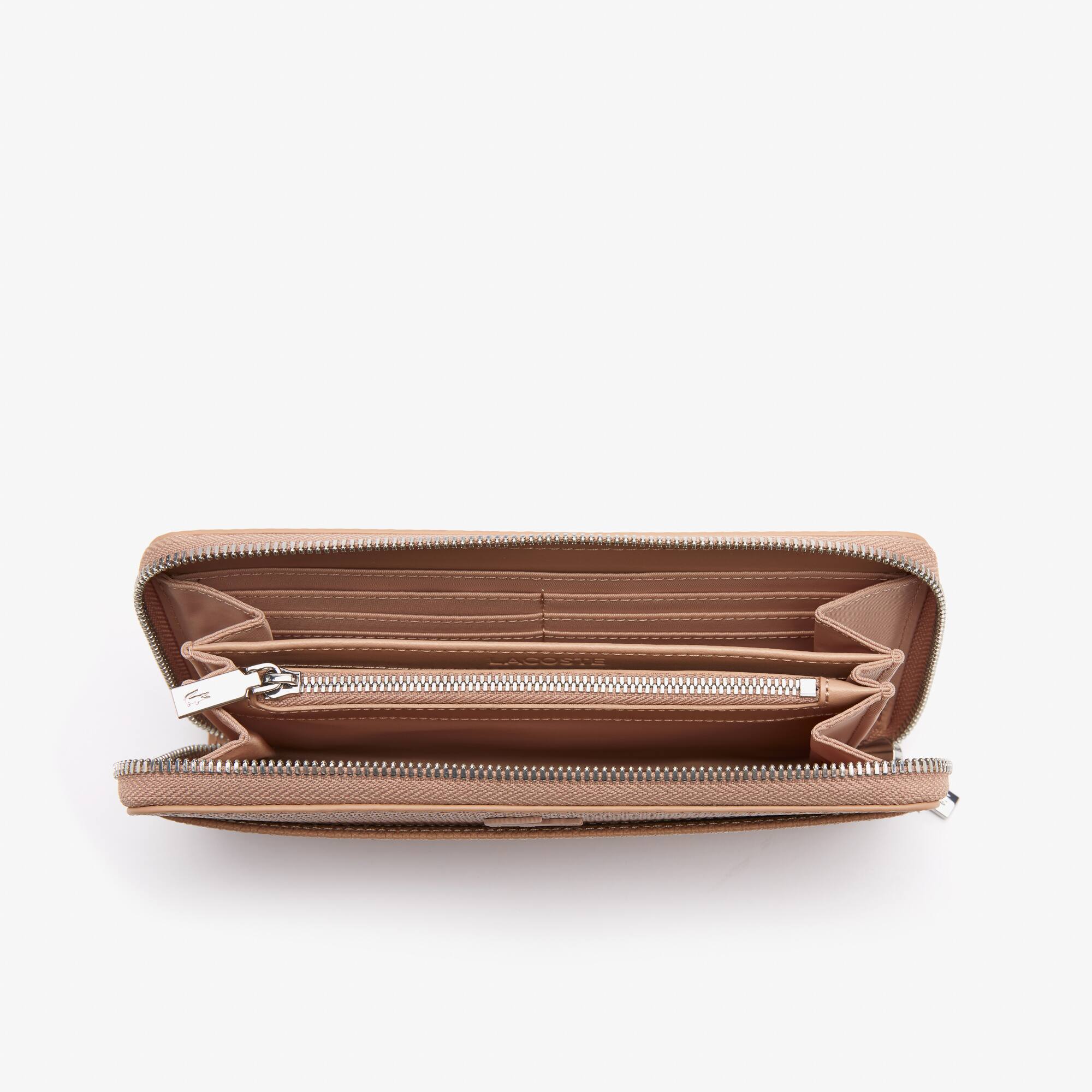 zippered leather wallet