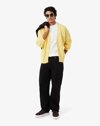 Relaxed Fit Ribbed Cotton Cardigan