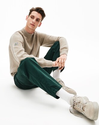 Men's Crew Neck Badge Wool And Alpaga Sweater