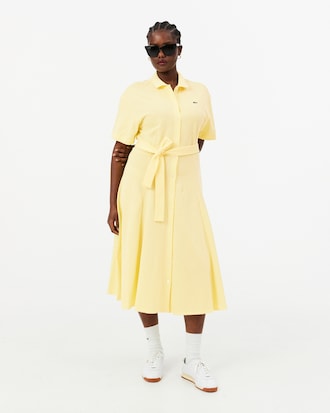 Flared Piqu&eacute; Polo Dress
