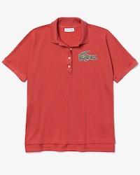 Women's Relaxed Fit Multi Croc Badge Flowing Piqu&eacute; Polo Shirt