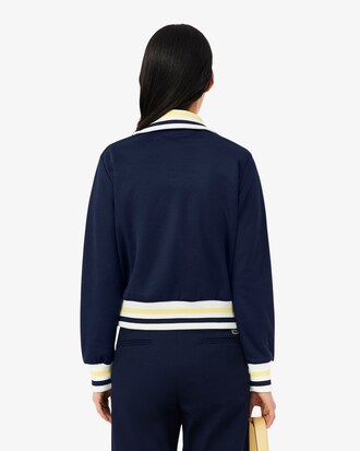Zipped Stripe Accent Sweatshirt