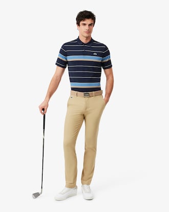 Regular Fit Ultra Dry Striped Golf Polo Shirt