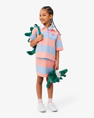 Sleeveless Striped Petit Piqu&eacute; Polo Dress