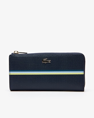 Women's Chantaco Colour Striped Piqu&eacute; Leather 8 Card Zip Wallet