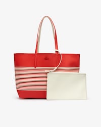 Women's Anna Pouch Reversible Stripe Print Zip Tote Bag