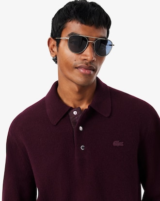 Felted Wool Polo Collar Sweater