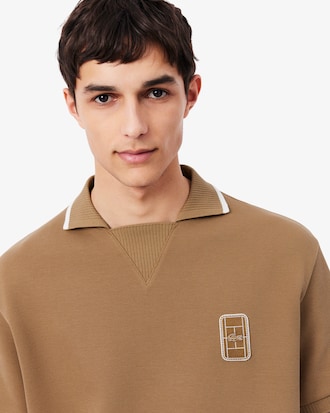 Loose Fit Embroidered Badge Piqu&eacute; Polo Shirt