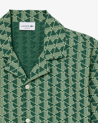 Monogram Print Poplin Pajama Shirt