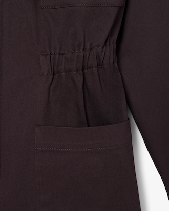 Polo Collar Stretch Gabardine Playsuit