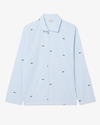 Striped Cotton Poplin Pyjama Shirt