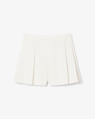 Runway Pleated Wool Bermuda Shorts
