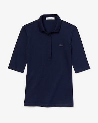 Women's Lacoste Slim Fit Stretch Mini Piqu&eacute; Polo Shirt