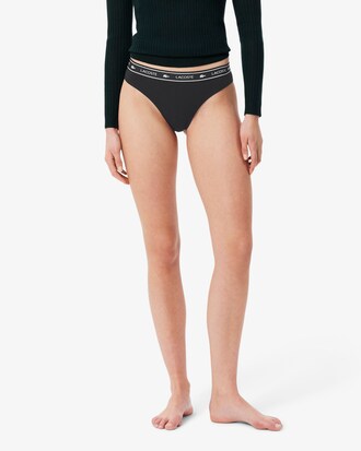 Logo Waist Stretch Cotton String Briefs
