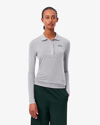Slim Fit Long Sleeved Soft Jersey Polo Shirt