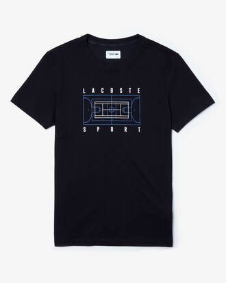 Men's Lacoste SPORT Crew Neck Print Tech Jersey Tennis T-shirt