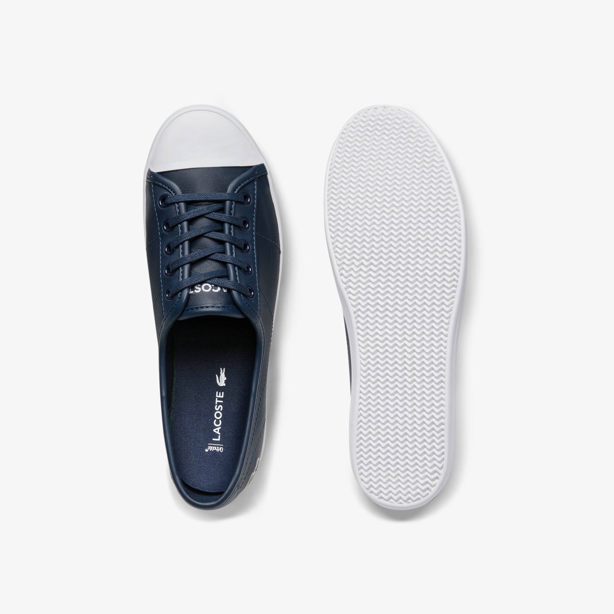 lacoste ziane leather trainers in white
