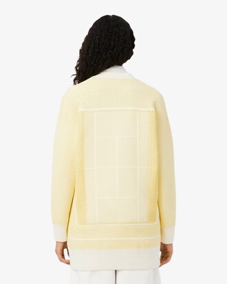 Tennis Court Jacquard Long Cardigan