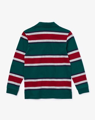 Boys' Lacoste Striped Cotton Polo Shirt