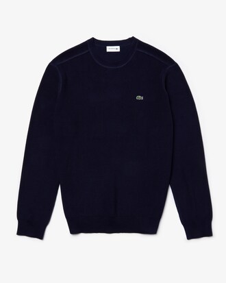 Men's Crew Neck Knit Effect Cotton Sweater