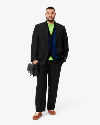 Relaxed Fit Intarsia Jacquard Cardigan