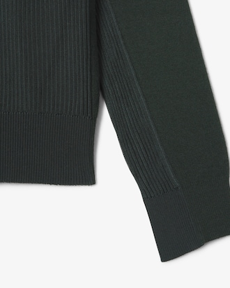 Runway Wool Blend Polo Collar Sweater