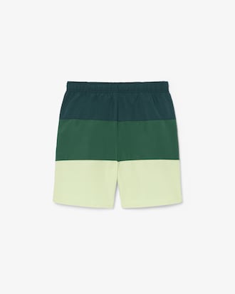Striped Taffeta Swim Trunks