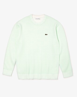 Men's Crew Neck Bicolour Knit Effect Cotton Sweater