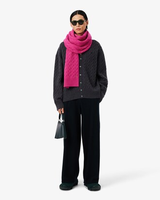 Runway Cable Knit Cashmere Scarf