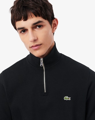 Zip-Up High Neck Interlock Sweatshirt