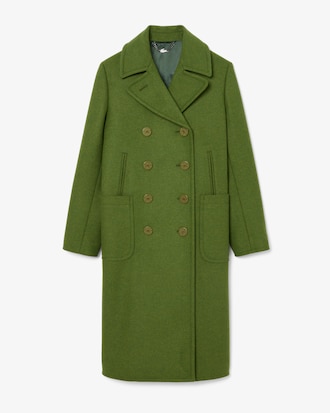 Runway Long Slub Wool Pea Coat