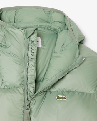 Short Water-Repellent Hooded Puffed Jacket
