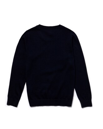 Boy's Crew Neck Cotton Jersey Sweater