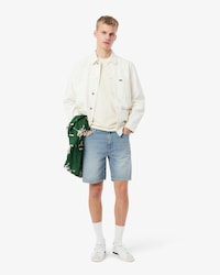 Straight Fit Denim Bermuda Shorts