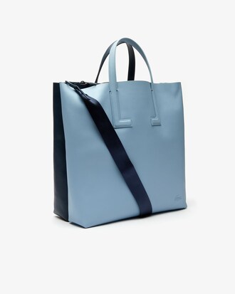 Women's Fashion Show Two-Tone Leather Double Tote