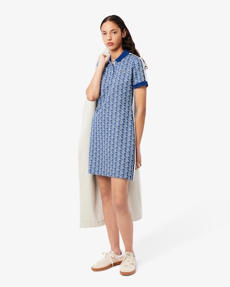 Slim Fit Monogram Jacquard Polo Dress