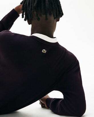 Men's Lacoste LIVE Polo Shirt Collar Diamond Badge Cotton Sweater