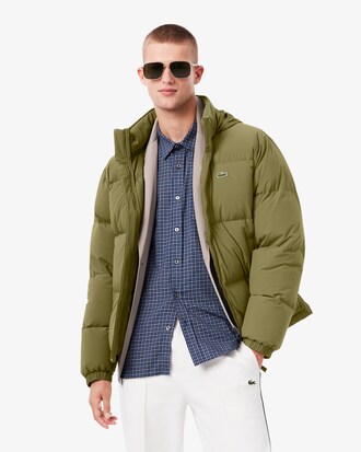 Water-Repellent Hooded Down Jacket
