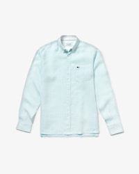Men's Regular Fit Check Linen Canvas Shirt